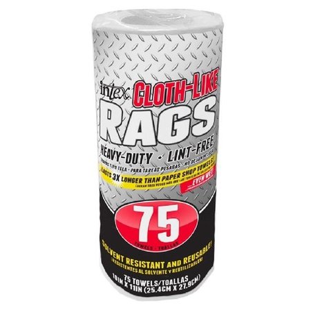 INTEX SUPPLY Intex Supply 271711 White Cloth-Like Rags Roll - 75 Count 271711